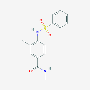 molecular formula C15H16N2O3S B4441278 N,3-dimethyl-4-[(phenylsulfonyl)amino]benzamide 