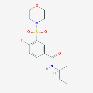 molecular formula C15H21FN2O4S B4441319 N-(sec-butyl)-4-fluoro-3-(4-morpholinylsulfonyl)benzamide 