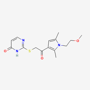 molecular formula C15H19N3O3S B4441328 2-({2-[1-(2-methoxyethyl)-2,5-dimethyl-1H-pyrrol-3-yl]-2-oxoethyl}thio)-4(1H)-pyrimidinone 