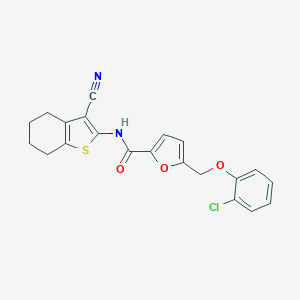 molecular formula C21H17ClN2O3S B444133 5-[(2-chlorophenoxy)methyl]-N-(3-cyano-4,5,6,7-tetrahydro-1-benzothiophen-2-yl)furan-2-carboxamide 