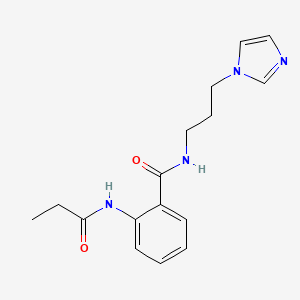 molecular formula C16H20N4O2 B4441330 N-[3-(1H-imidazol-1-yl)propyl]-2-(propionylamino)benzamide 