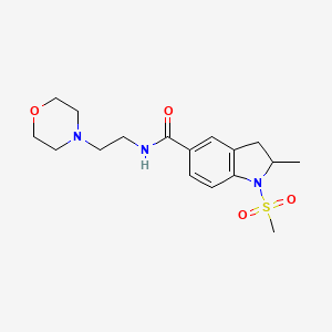 molecular formula C17H25N3O4S B4441341 2-methyl-1-(methylsulfonyl)-N-[2-(4-morpholinyl)ethyl]-5-indolinecarboxamide 