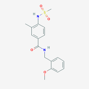 molecular formula C17H20N2O4S B4441353 N-(2-methoxybenzyl)-3-methyl-4-[(methylsulfonyl)amino]benzamide 