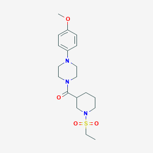 molecular formula C19H29N3O4S B4441382 1-{[1-(ethylsulfonyl)-3-piperidinyl]carbonyl}-4-(4-methoxyphenyl)piperazine 
