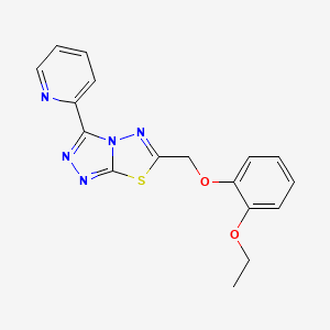 molecular formula C17H15N5O2S B4441410 6-[(2-ethoxyphenoxy)methyl]-3-(2-pyridinyl)[1,2,4]triazolo[3,4-b][1,3,4]thiadiazole 