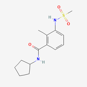 molecular formula C14H20N2O3S B4441414 N-cyclopentyl-2-methyl-3-[(methylsulfonyl)amino]benzamide 