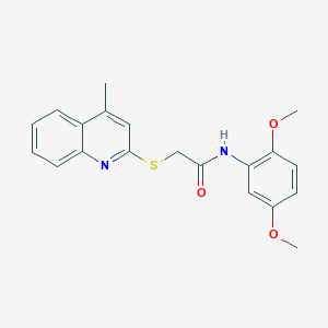 molecular formula C20H20N2O3S B4441422 N-(2,5-dimethoxyphenyl)-2-[(4-methyl-2-quinolinyl)thio]acetamide 