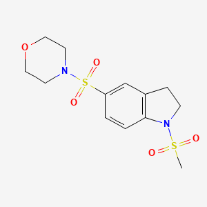 molecular formula C13H18N2O5S2 B4441429 1-(methylsulfonyl)-5-(4-morpholinylsulfonyl)indoline 