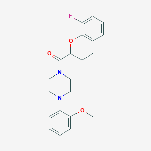 molecular formula C21H25FN2O3 B4441432 1-[2-(2-fluorophenoxy)butanoyl]-4-(2-methoxyphenyl)piperazine 