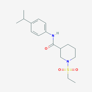 molecular formula C17H26N2O3S B4441439 1-(ethylsulfonyl)-N-(4-isopropylphenyl)-3-piperidinecarboxamide 
