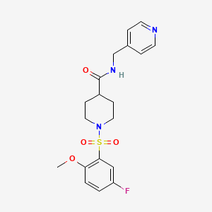 molecular formula C19H22FN3O4S B4441453 1-[(5-fluoro-2-methoxyphenyl)sulfonyl]-N-(4-pyridinylmethyl)-4-piperidinecarboxamide 