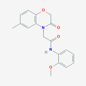 molecular formula C18H18N2O4 B4441461 N-(2-methoxyphenyl)-2-(6-methyl-3-oxo-2,3-dihydro-4H-1,4-benzoxazin-4-yl)acetamide 