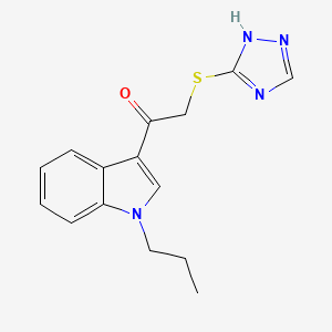 molecular formula C15H16N4OS B4441477 1-(1-propyl-1H-indol-3-yl)-2-(4H-1,2,4-triazol-3-ylthio)ethanone 