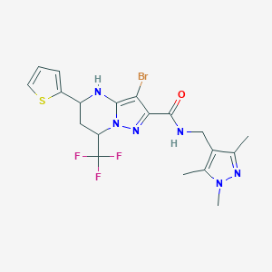 3-bromo-5-(2-thienyl)-7-(trifluoromethyl)-N-[(1,3,5-trimethyl-1H-pyrazol-4-yl)methyl]-4,5,6,7-tetrahydropyrazolo[1,5-a]pyrimidine-2-carboxamide