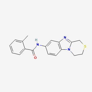 molecular formula C18H17N3OS B4441515 N-(3,4-dihydro-1H-[1,4]thiazino[4,3-a]benzimidazol-8-yl)-2-methylbenzamide 