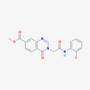 molecular formula C18H14FN3O4 B4441521 methyl 3-{2-[(2-fluorophenyl)amino]-2-oxoethyl}-4-oxo-3,4-dihydro-7-quinazolinecarboxylate 