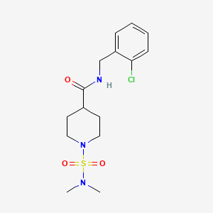 molecular formula C15H22ClN3O3S B4441537 N-(2-chlorobenzyl)-1-[(dimethylamino)sulfonyl]-4-piperidinecarboxamide 