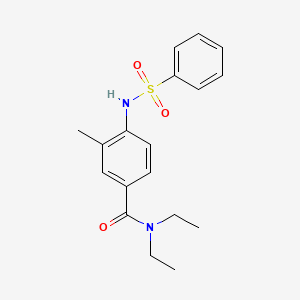 molecular formula C18H22N2O3S B4441571 N,N-diethyl-3-methyl-4-[(phenylsulfonyl)amino]benzamide 