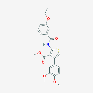 molecular formula C23H23NO6S B444158 Methyl 4-(3,4-dimethoxyphenyl)-2-[(3-ethoxybenzoyl)amino]-3-thiophenecarboxylate 
