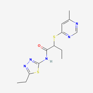 molecular formula C13H17N5OS2 B4441592 N-(5-ethyl-1,3,4-thiadiazol-2-yl)-2-[(6-methyl-4-pyrimidinyl)thio]butanamide 