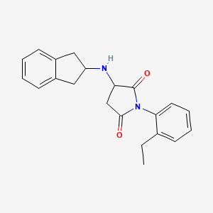 molecular formula C21H22N2O2 B4441622 3-(2,3-dihydro-1H-inden-2-ylamino)-1-(2-ethylphenyl)-2,5-pyrrolidinedione 