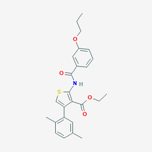 molecular formula C25H27NO4S B444164 Ethyl 4-(2,5-dimethylphenyl)-2-[(3-propoxybenzoyl)amino]thiophene-3-carboxylate 