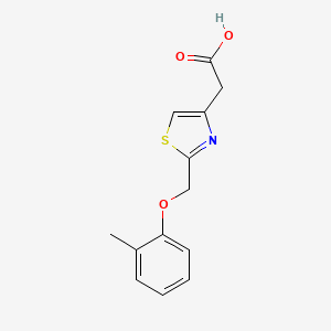 molecular formula C13H13NO3S B4441643 {2-[(2-methylphenoxy)methyl]-1,3-thiazol-4-yl}acetic acid CAS No. 879637-01-1