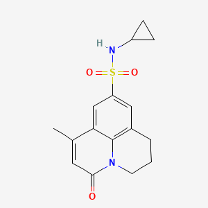 molecular formula C16H18N2O3S B4441648 N-cyclopropyl-7-methyl-5-oxo-2,3-dihydro-1H,5H-pyrido[3,2,1-ij]quinoline-9-sulfonamide 