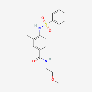 molecular formula C17H20N2O4S B4441651 N-(2-methoxyethyl)-3-methyl-4-[(phenylsulfonyl)amino]benzamide 