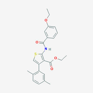 molecular formula C24H25NO4S B444166 Ethyl 4-(2,5-dimethylphenyl)-2-[(3-ethoxybenzoyl)amino]-3-thiophenecarboxylate 