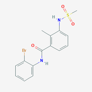 molecular formula C15H15BrN2O3S B4441666 N-(2-bromophenyl)-2-methyl-3-[(methylsulfonyl)amino]benzamide 