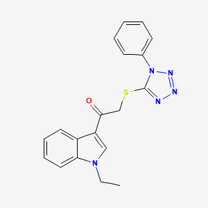 molecular formula C19H17N5OS B4441673 1-(1-ethyl-1H-indol-3-yl)-2-[(1-phenyl-1H-tetrazol-5-yl)thio]ethanone 