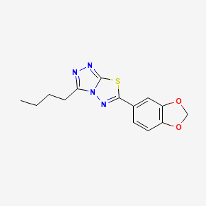 molecular formula C14H14N4O2S B4441680 6-(1,3-benzodioxol-5-yl)-3-butyl[1,2,4]triazolo[3,4-b][1,3,4]thiadiazole 