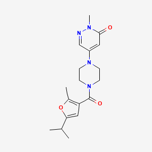 molecular formula C18H24N4O3 B4441689 5-[4-(5-isopropyl-2-methyl-3-furoyl)-1-piperazinyl]-2-methyl-3(2H)-pyridazinone 