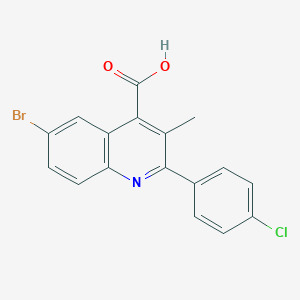 molecular formula C17H11BrClNO2 B444169 6-Bromo-2-(4-chlorophenyl)-3-methylquinoline-4-carboxylic acid CAS No. 438531-53-4