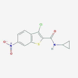 molecular formula C12H9ClN2O3S B444172 3-chloro-N-cyclopropyl-6-nitro-1-benzothiophene-2-carboxamide 