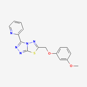 molecular formula C16H13N5O2S B4441730 6-[(3-methoxyphenoxy)methyl]-3-(2-pyridinyl)[1,2,4]triazolo[3,4-b][1,3,4]thiadiazole 