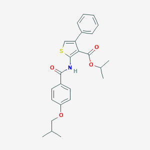 molecular formula C25H27NO4S B444175 Isopropyl 2-[(4-isobutoxybenzoyl)amino]-4-phenyl-3-thiophenecarboxylate 