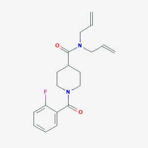 molecular formula C19H23FN2O2 B4441774 N,N-diallyl-1-(2-fluorobenzoyl)-4-piperidinecarboxamide 