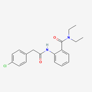 molecular formula C19H21ClN2O2 B4441775 2-{[(4-chlorophenyl)acetyl]amino}-N,N-diethylbenzamide 