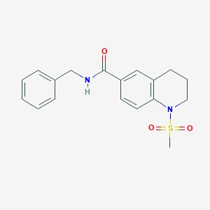 molecular formula C18H20N2O3S B4441780 N-benzyl-1-(methylsulfonyl)-1,2,3,4-tetrahydro-6-quinolinecarboxamide 