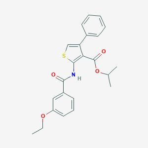 molecular formula C23H23NO4S B444180 Isopropyl 2-[(3-ethoxybenzoyl)amino]-4-phenyl-3-thiophenecarboxylate 