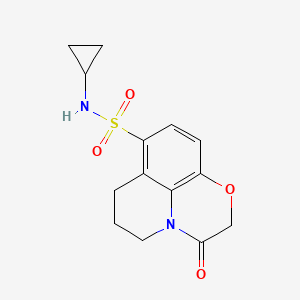molecular formula C14H16N2O4S B4441808 N-cyclopropyl-3-oxo-2,3,6,7-tetrahydro-5H-[1,4]oxazino[2,3,4-ij]quinoline-8-sulfonamide 