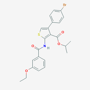 molecular formula C23H22BrNO4S B444184 Isopropyl 4-(4-bromophenyl)-2-[(3-ethoxybenzoyl)amino]-3-thiophenecarboxylate 