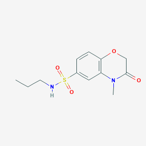 molecular formula C12H16N2O4S B4441844 4-methyl-3-oxo-N-propyl-3,4-dihydro-2H-1,4-benzoxazine-6-sulfonamide 