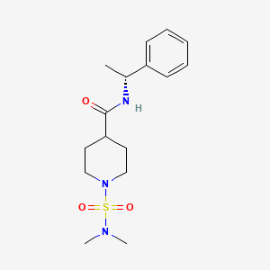 molecular formula C16H25N3O3S B4441861 1-[(dimethylamino)sulfonyl]-N-(1-phenylethyl)-4-piperidinecarboxamide 