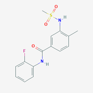 molecular formula C15H15FN2O3S B4441862 N-(2-fluorophenyl)-4-methyl-3-[(methylsulfonyl)amino]benzamide 