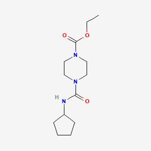 molecular formula C13H23N3O3 B4441938 ethyl 4-[(cyclopentylamino)carbonyl]-1-piperazinecarboxylate 