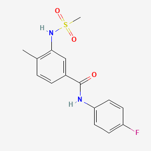 molecular formula C15H15FN2O3S B4441969 N-(4-fluorophenyl)-4-methyl-3-[(methylsulfonyl)amino]benzamide 