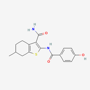 molecular formula C17H18N2O3S B4441986 2-[(4-hydroxybenzoyl)amino]-6-methyl-4,5,6,7-tetrahydro-1-benzothiophene-3-carboxamide 